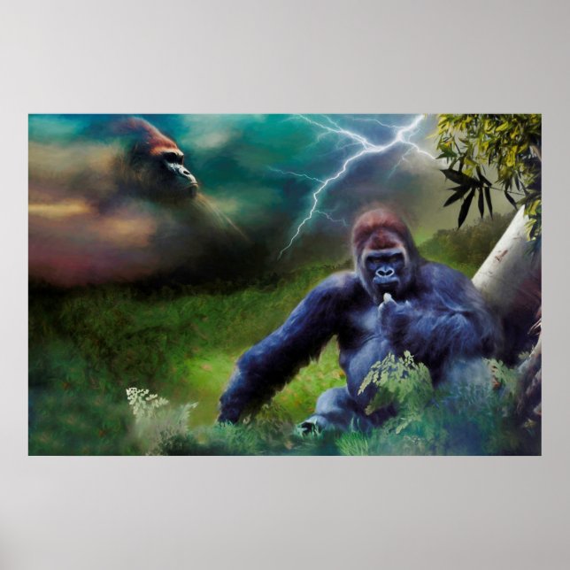 POSTER SILVERBACK GORILLA JUNGLE ENLIGHTENT (Frente)