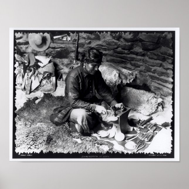 Póster Silversmith no trabalho, c.1914 (Frente)