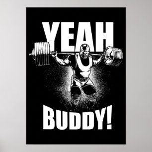 Poster Sim Buddy - Ronnie Coleman Squat - Motivação Gym