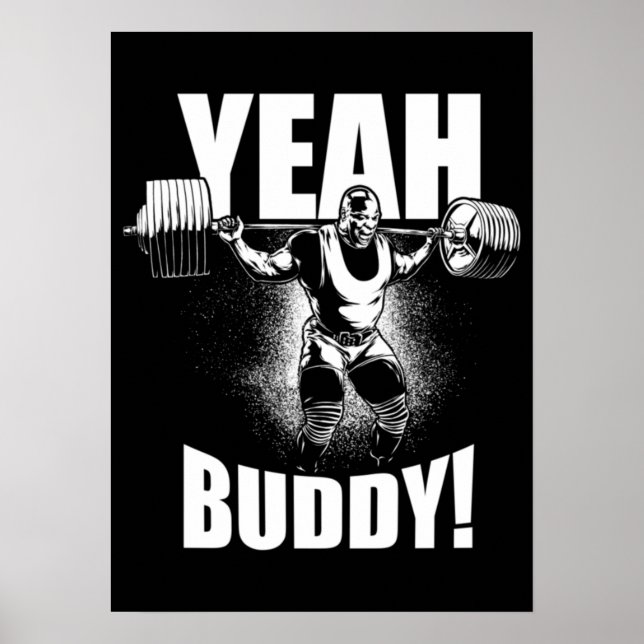 Poster Sim Buddy - Ronnie Coleman Squat - Motivação Gym (Frente)