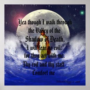 Póster Sim do 23:4 do salmo embora eu ando através do