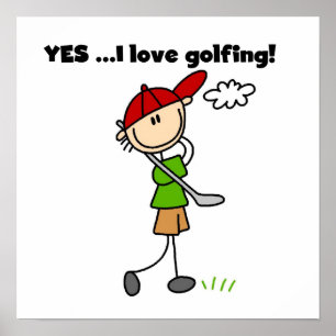 Póster Sim eu amo Golfing