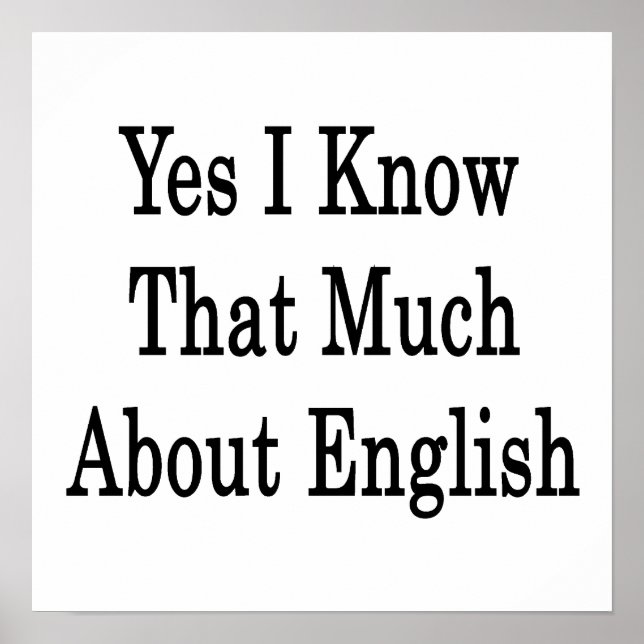 Poster Sim, Eu Sei Muito Sobre Inglês (Frente)