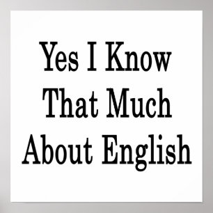 Poster Sim eu sei que muito sobre o inglês