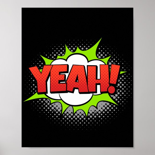 Poster Sim! Exclamação vibrante de quadrinhos de Pop de a (Frente)