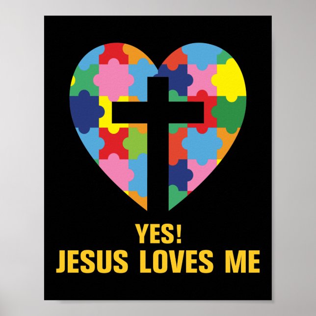 Poster Sim, Jesus me ama coração autista (Frente)