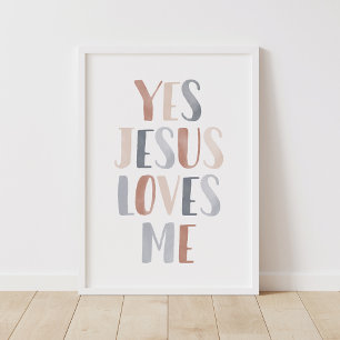 Poster Sim, Jesus Me Ama Decoração de Berçário Bohol