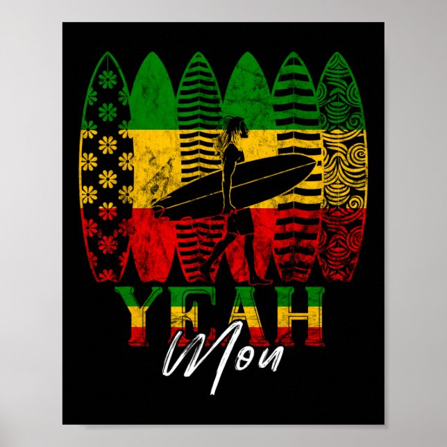 Poster Sim Rastafari Raízes Jamaicano Surfe Rasta Re (Frente)