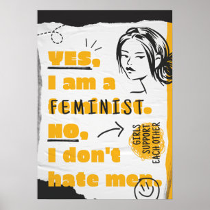 Poster Sim, sou FEMINISTA, não odeio homens