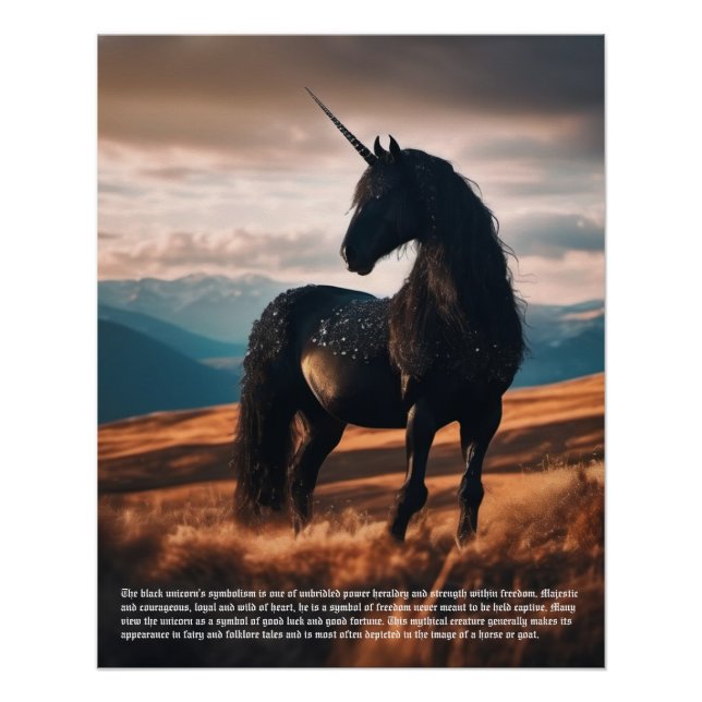 Póster Simbolismo Unicórnio (Frente)