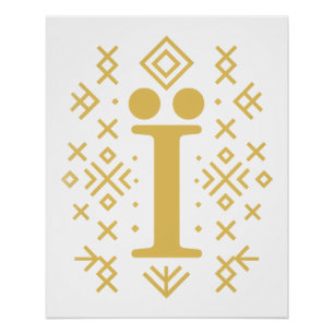 Póster Símbolo Ї no Padrão Folclórico Ucraniano - Patrimô