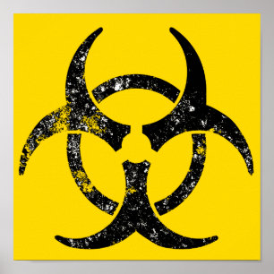 Póster Símbolo afligido do biohazard
