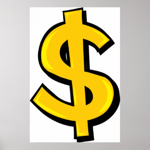 Poster Símbolo amarelo de dólar
