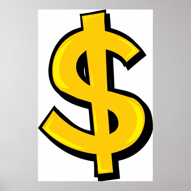 Poster Símbolo amarelo de dólar (Frente)
