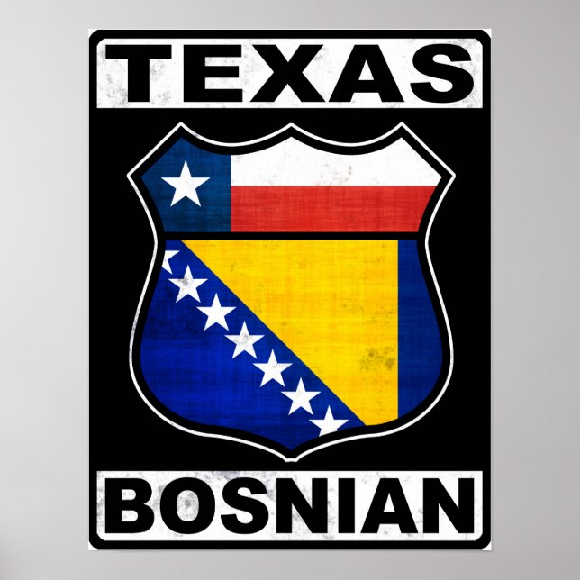 Poster Símbolo Americano do Texas Bósnio (Frente)