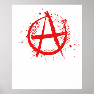 Poster símbolo-anarquia vintage