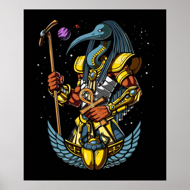 Poster Símbolo antigo do Deus Egípcio Ankh Scarab (Frente)