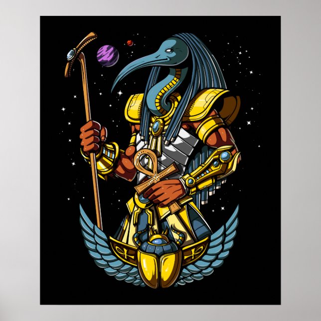 Poster Símbolo antigo do Deus Egípcio Ankh Scarab (Frente)