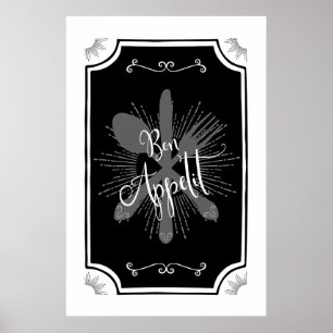 Poster Símbolo Antiquado de Cozinha - Apetite Bon
