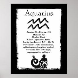 Poster Símbolo astrologico Aquário Horoscópio Zodiac Símb