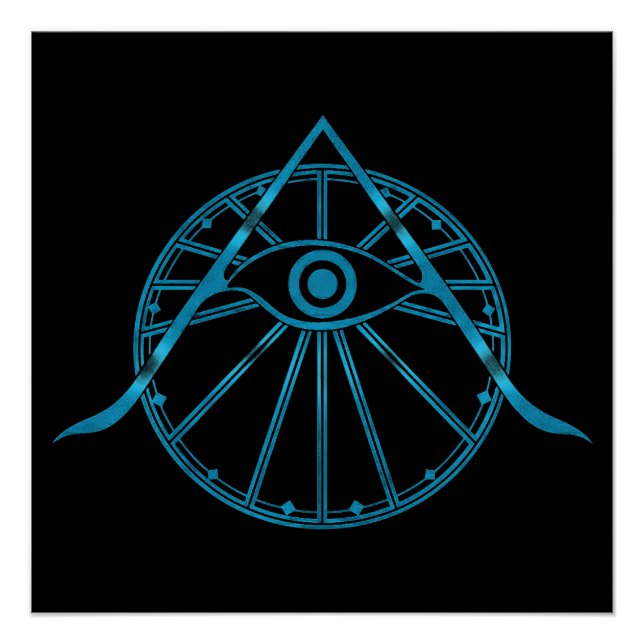 Póster Símbolo "Awaken" All-Seeing Eye e Geometria Sagrad (Frente)