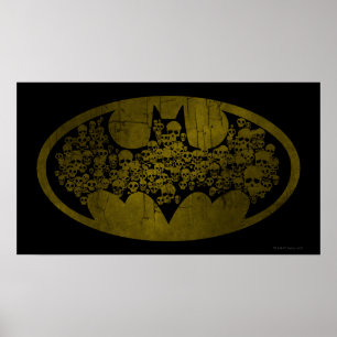 Poster Símbolo Batman   Crânios no logotipo Bat