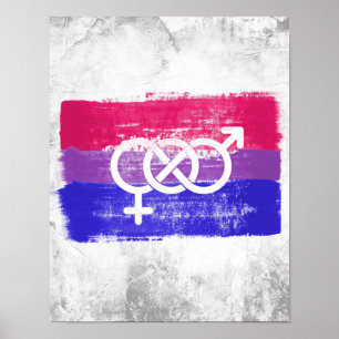 POSTER SÍMBOLO BISEXUAL PINTADO