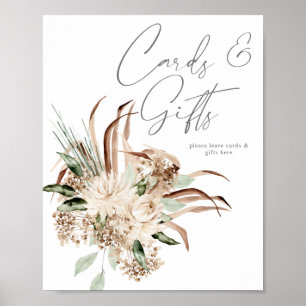 Poster Símbolo Boho Beige Floral Cards & Gifts