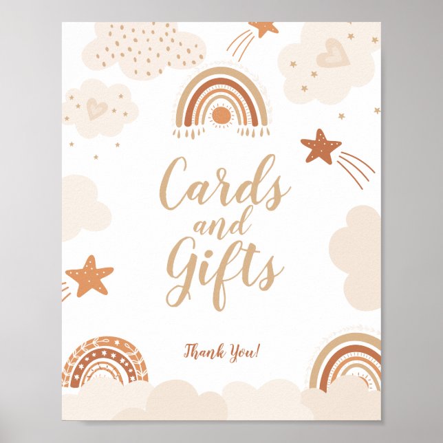 Poster Símbolo Boho Rainbow Cards and Gifts (Frente)