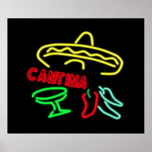 Poster Símbolo Cantina Neon