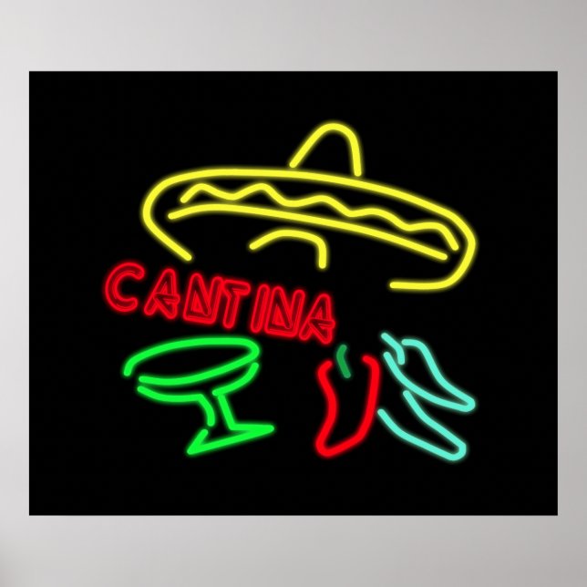 Poster Símbolo Cantina Neon (Frente)