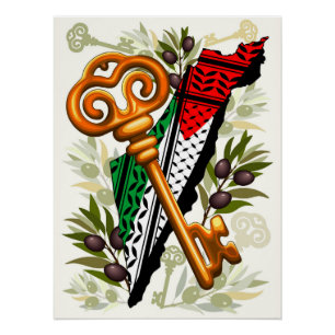 Póster Símbolo chave palestino do direito de retorno