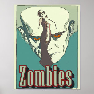 Póster Símbolo clássico de zombies