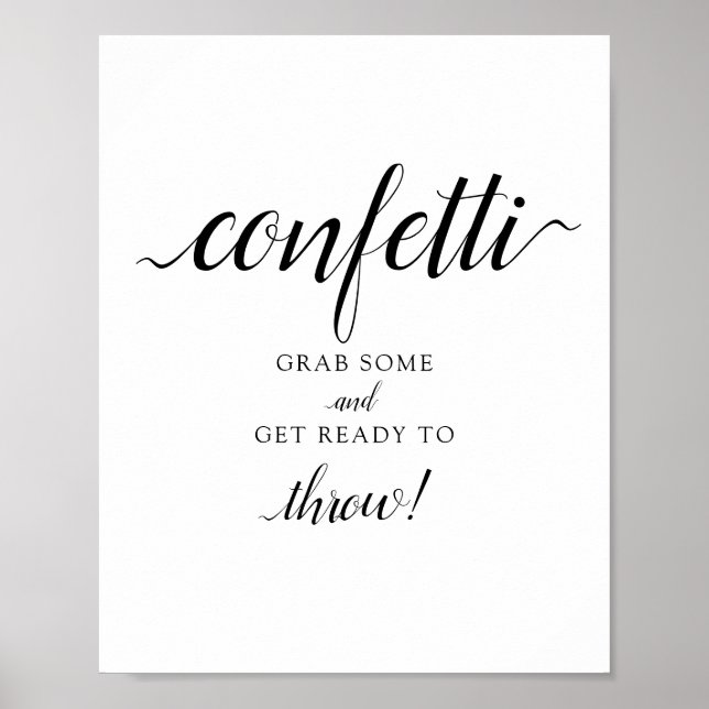 Poster Símbolo "Confetti" de Casamento Caligráfico (Frente)
