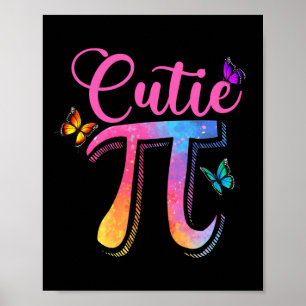 Poster Símbolo Cutie Pi Day - Retrocoloração Borboleta Pi