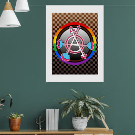 Poster Símbolo da Anarquia de Gênero, Emblema no Tabuleir