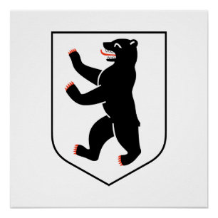 Póster símbolo da cidade de Berlim bandeira da alemanha u