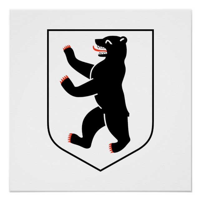 Póster símbolo da cidade de Berlim bandeira da alemanha u (Frente)