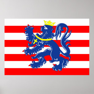 Poster Símbolo da cidade de Bruges Bandeira Bélgica