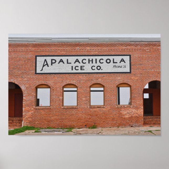 Poster Símbolo da Companhia de Gelo Apalachicola, Flórida (Frente)