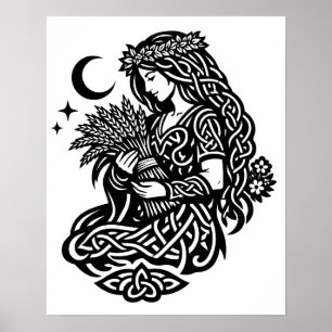Poster Símbolo da Donzela de Virgem — Tatuagem do Zodíaco