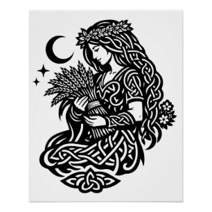 Póster Símbolo da Donzela de Virgem — Tatuagem do Zodíaco