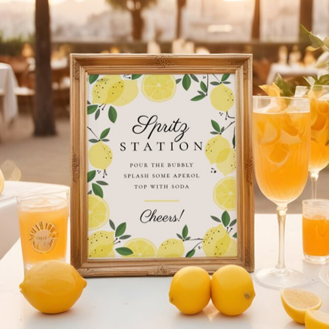 Poster Símbolo da Estação Spritz de Lemon Yellow Citrus A (Criador carregado)