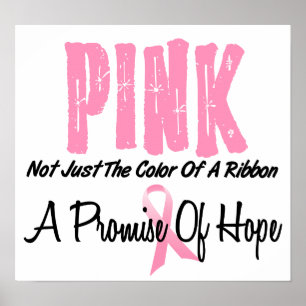 Poster Símbolo da Fita Rosa do Câncer da Mama da Esperanç