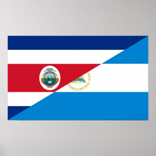 Poster símbolo da meia-bandeira costa rica nicaragua