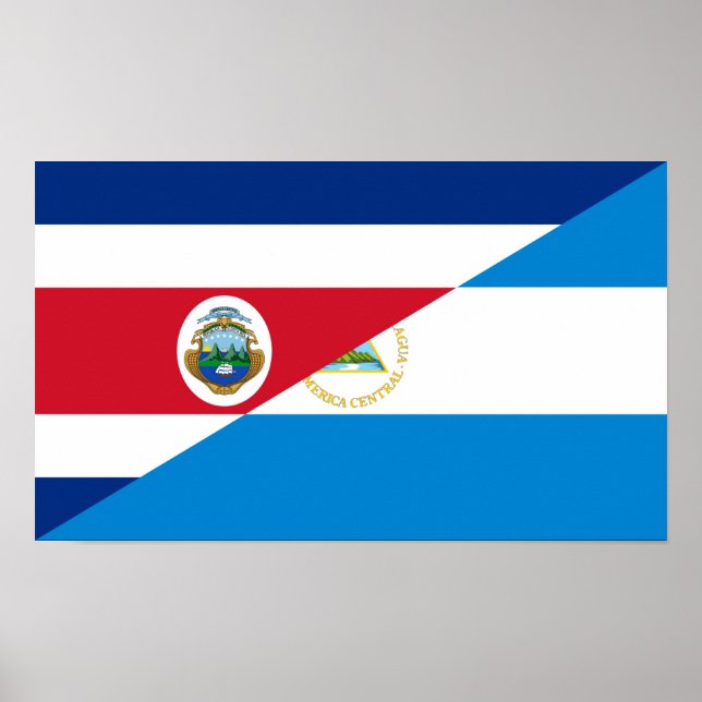 Poster símbolo da meia-bandeira costa rica nicaragua (Frente)