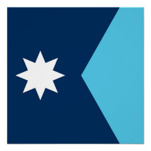 Póster símbolo da nova bandeira do estado de Minnesota EU