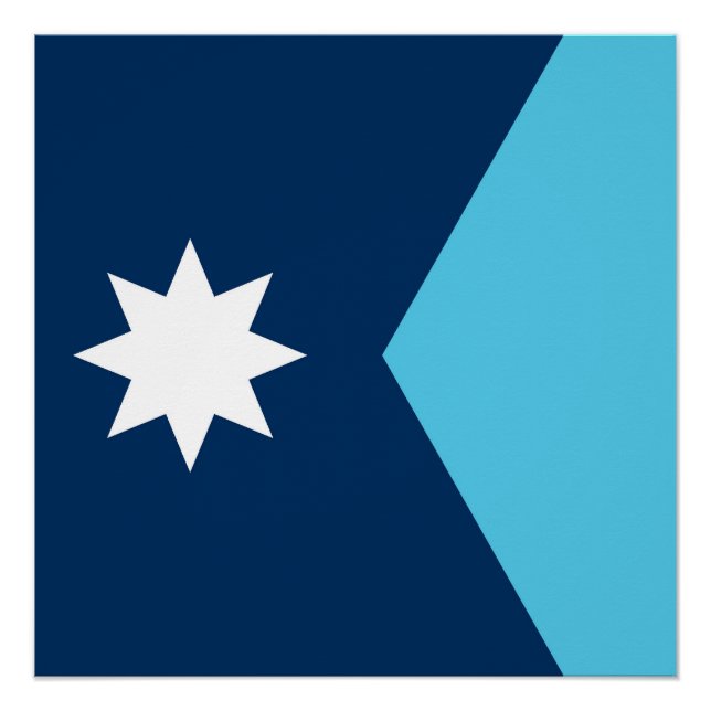 Póster símbolo da nova bandeira do estado de Minnesota EU (Frente)