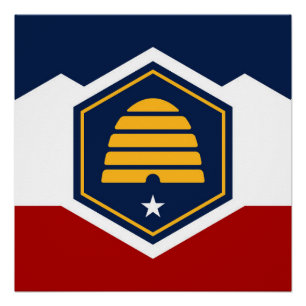 Póster Símbolo da nova bandeira do estado de Utah EUA Amé