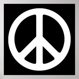 Poster Símbolo da Paz Preto e Branco